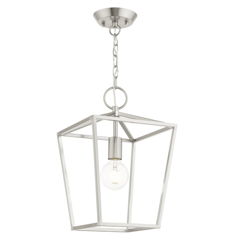 Luminaire suspendu géométrique 1 lumière Howington, Nickel brossé
