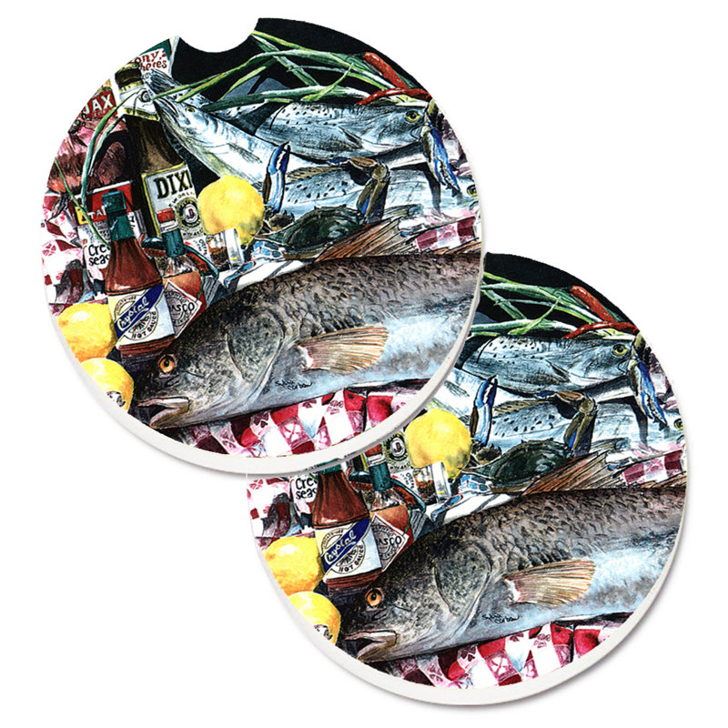 Poisson et bière des sous-verres de voitures de la nouvelle-orléans