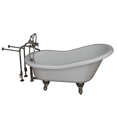 67 " L x 29.5 " W Freestanding and Mounting / Installation Required Soaking Acrylic Bathtub with Faucet