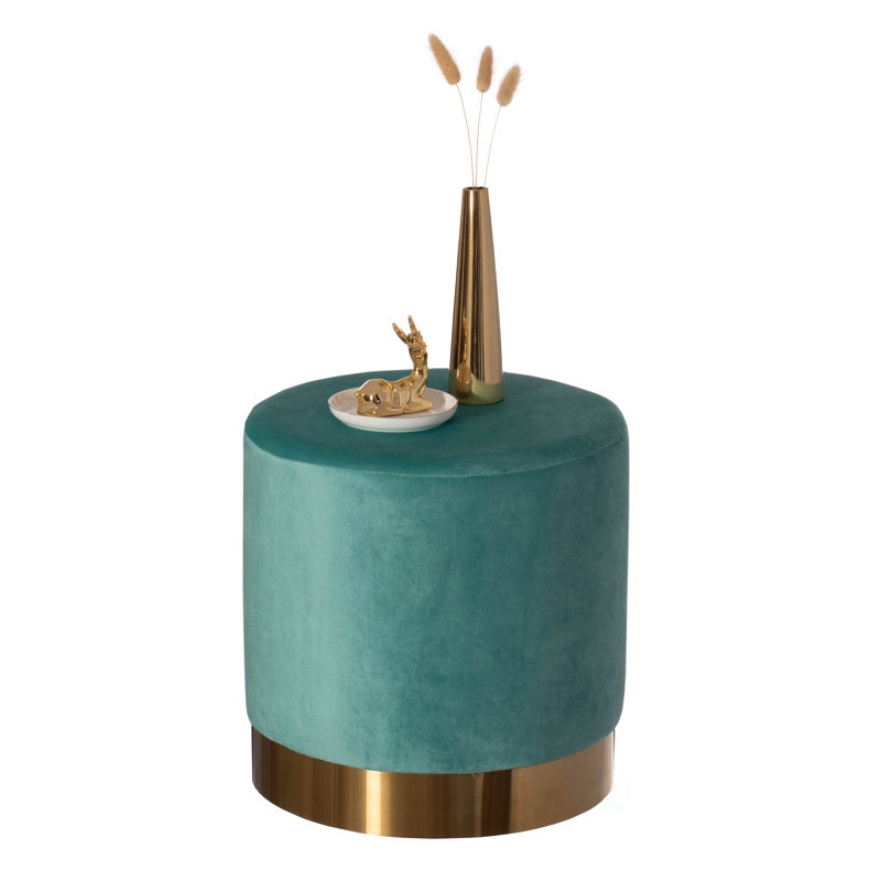 Nayli Velvet Ottoman, Teal