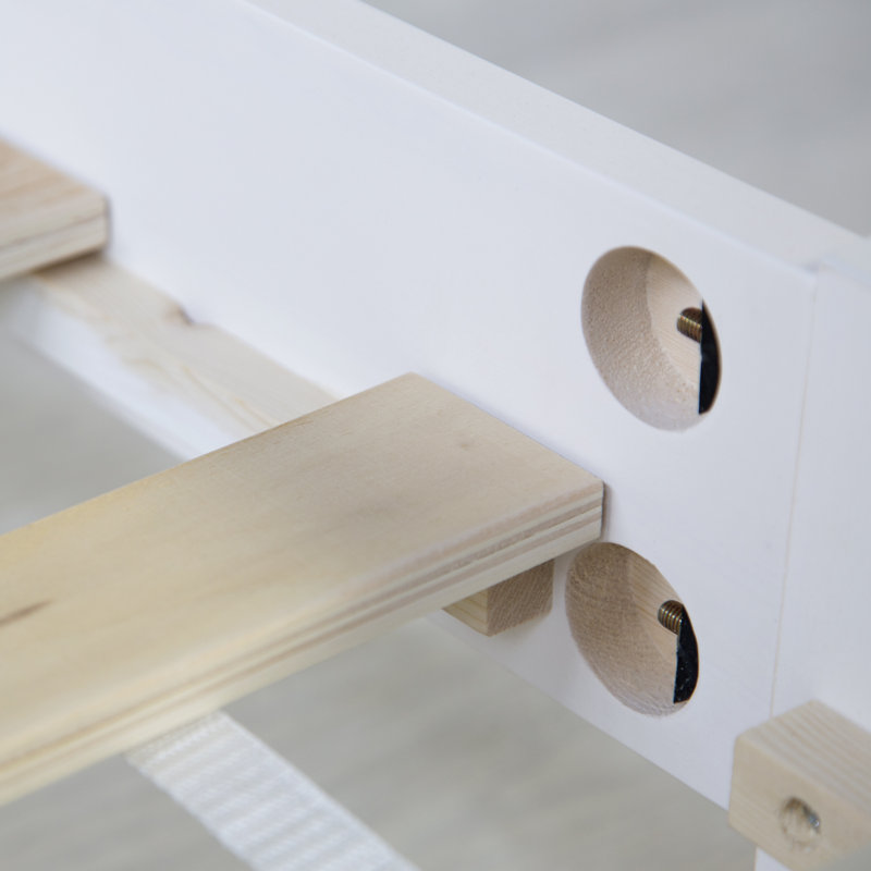 Mirielle Solid Wood Bed, 160 x 200 cm, White