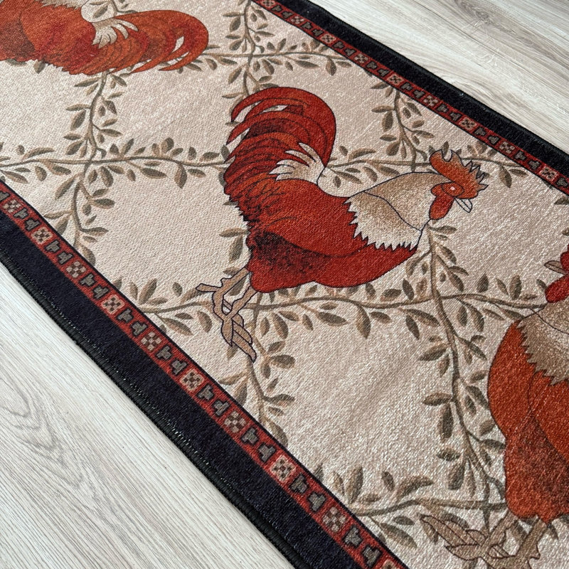 Tapis coq beige antidérapant à poils courts, Tapis de couloir 2 pi 2 po x 8 pi