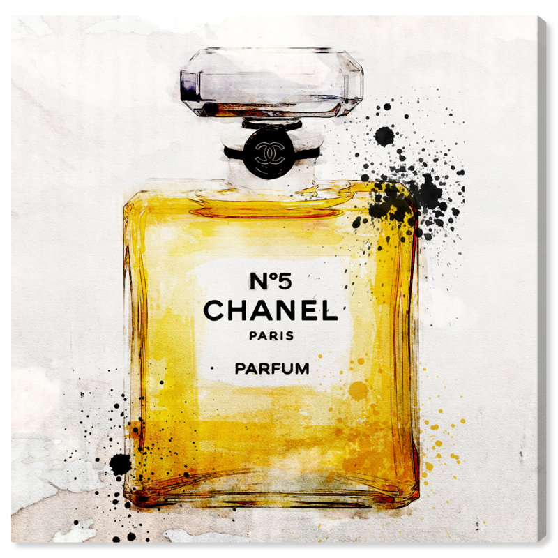 «Fashion and Glam French Parfum Square Perfumes», impression sur toile, Toile tendue, H 20 po x l 20 po x 1,5 po