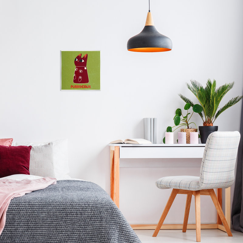 Plaque murale «Purrdeaux Feline Wine» par Carrie Cantwell