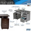 Bureau d'ordinateur avec rangement Techni Mobile-123266673