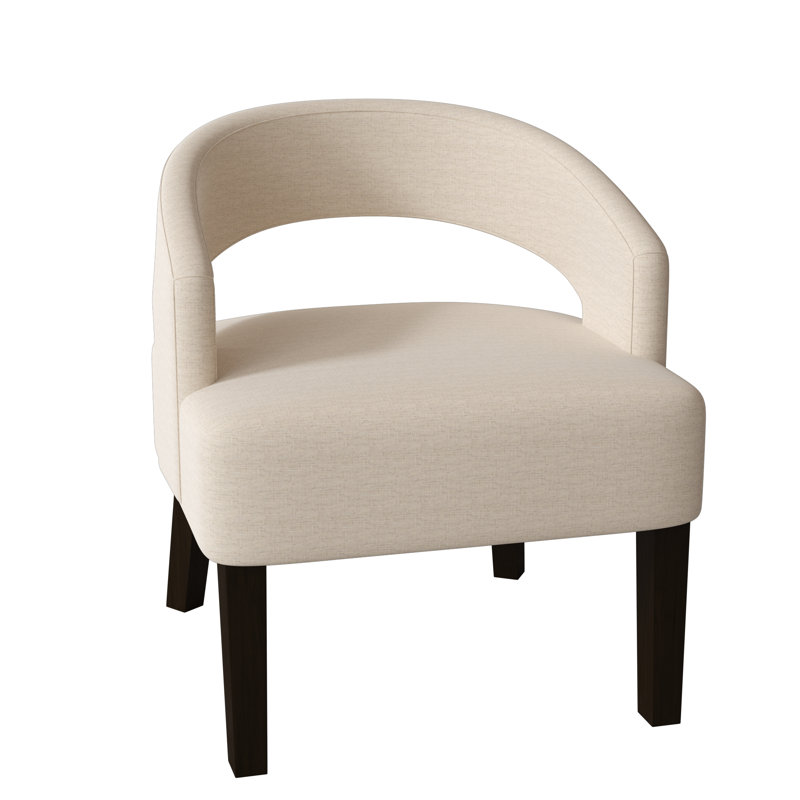 Fauteuil demi-tonneau Carly, Marron foncé, Ivoire Haven