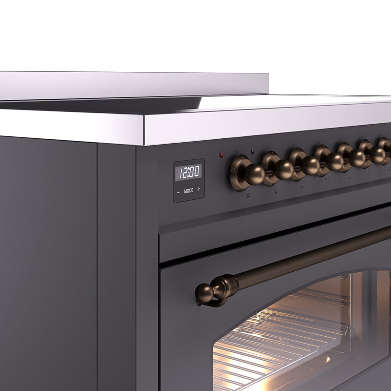ILVE Nostalgie II 48 in Induction Range, Graphite Matte/Bronze