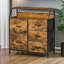 Pettie 5 - Drawer Chest of Drawers Industrial Rustic Brown Dresser Bedroom Furniture