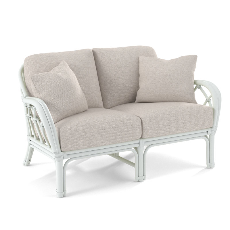 Edgewater Loveseat, Frost White, White Textured Performance; 0865-91
