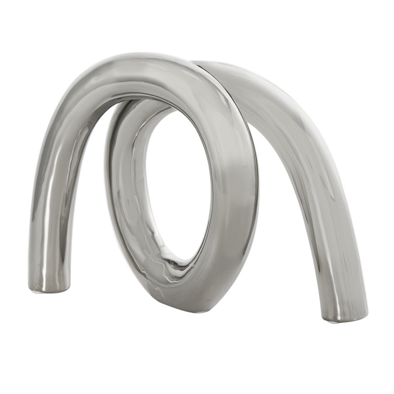 Sculpture en céramique Pandra, H 8,25 po x l 11,6 po x P 3,85 po, Argent