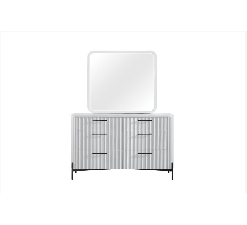 Commode 6 tiroirs Eastville, Blanc