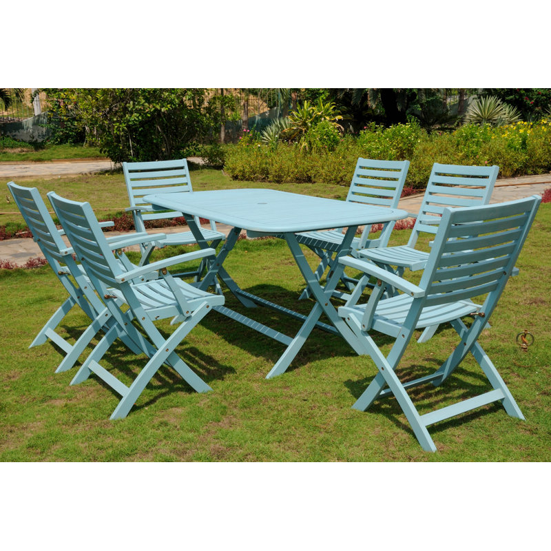 Ensemble repas 7 pièces Sabbattus, Bleu ciel