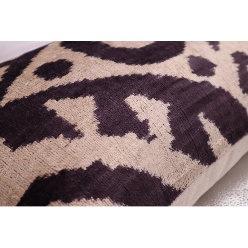 Housse et insert de coussin rectangulaire en soie / velours, Geometric