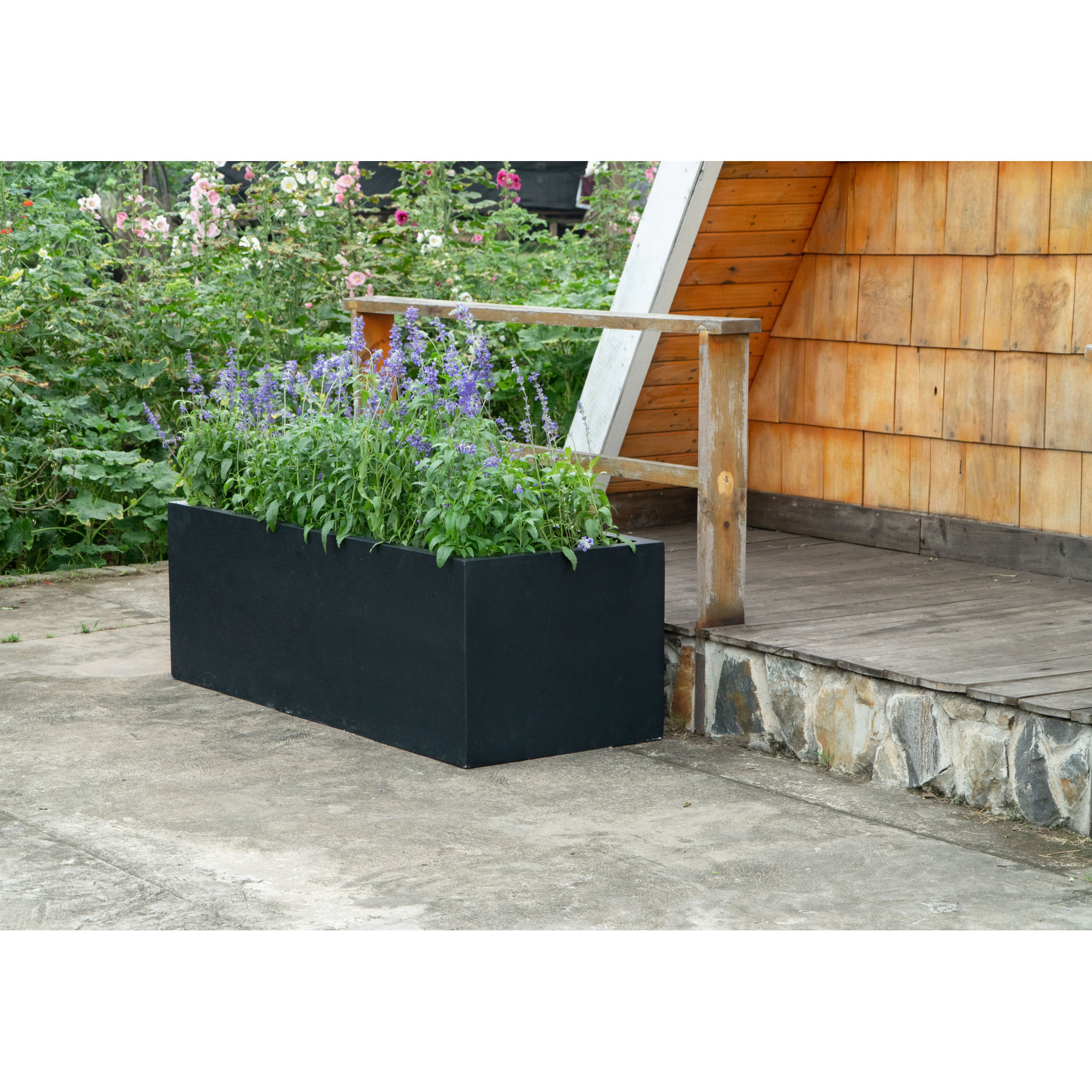 Connoisseur Handmade Planter Box, 24" H x 47" W x 18" D, Black