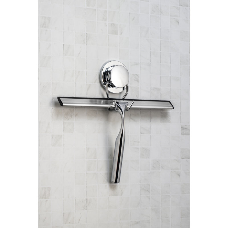 Croydex Stick 'n' Lock Chrome Shower Squeegee, Chrome