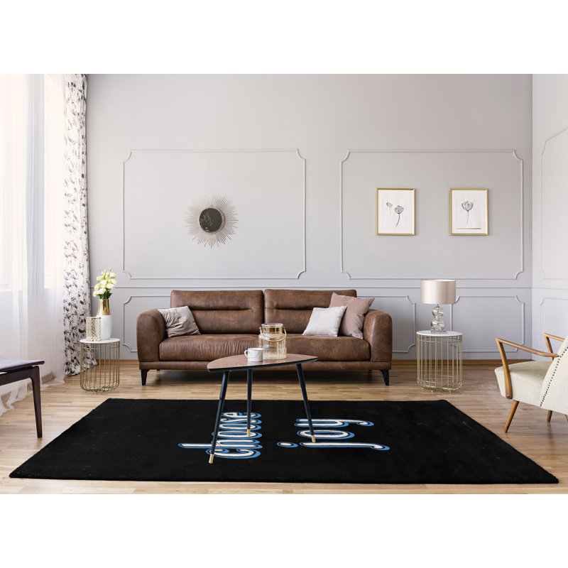 Tapis en poly-chenille choose tableau noir style, Rectangle 5 pi x 7 pi