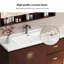Meuble-lavabo autoportant en bois d'hévéa 44,09 po avec armoire à miroir-341758581