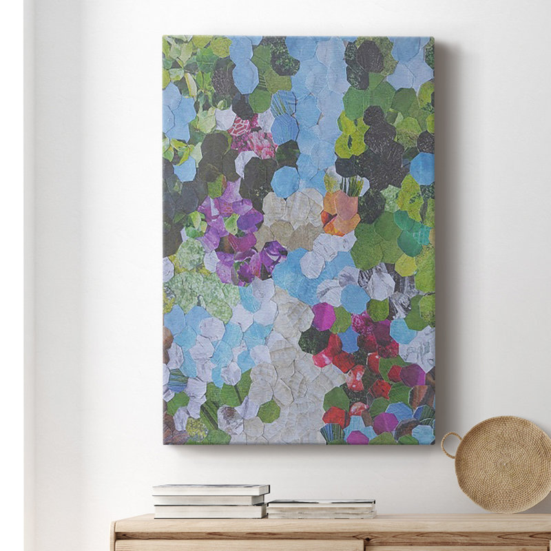 Iris Garden, reproduction encadrée de qualité supérieure - prête à être accrochée, H 12 po x l 8 po x P 1 po, Toile tendue