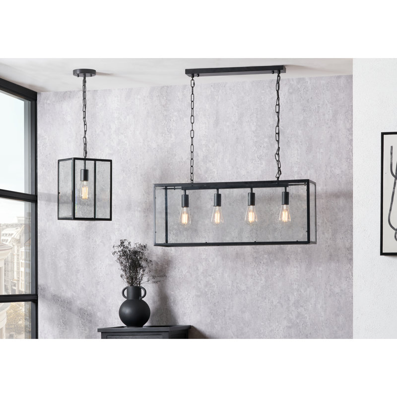 Ketterman 1 - Light Square/Rectangle Pendant, Black