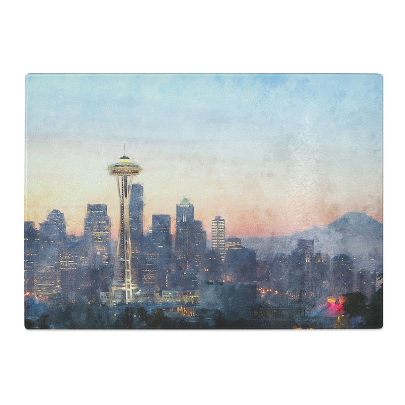 Seattle Skyline Vol.1 Chopping Board, 0.4cm H x 20cm W x 28.5cm L