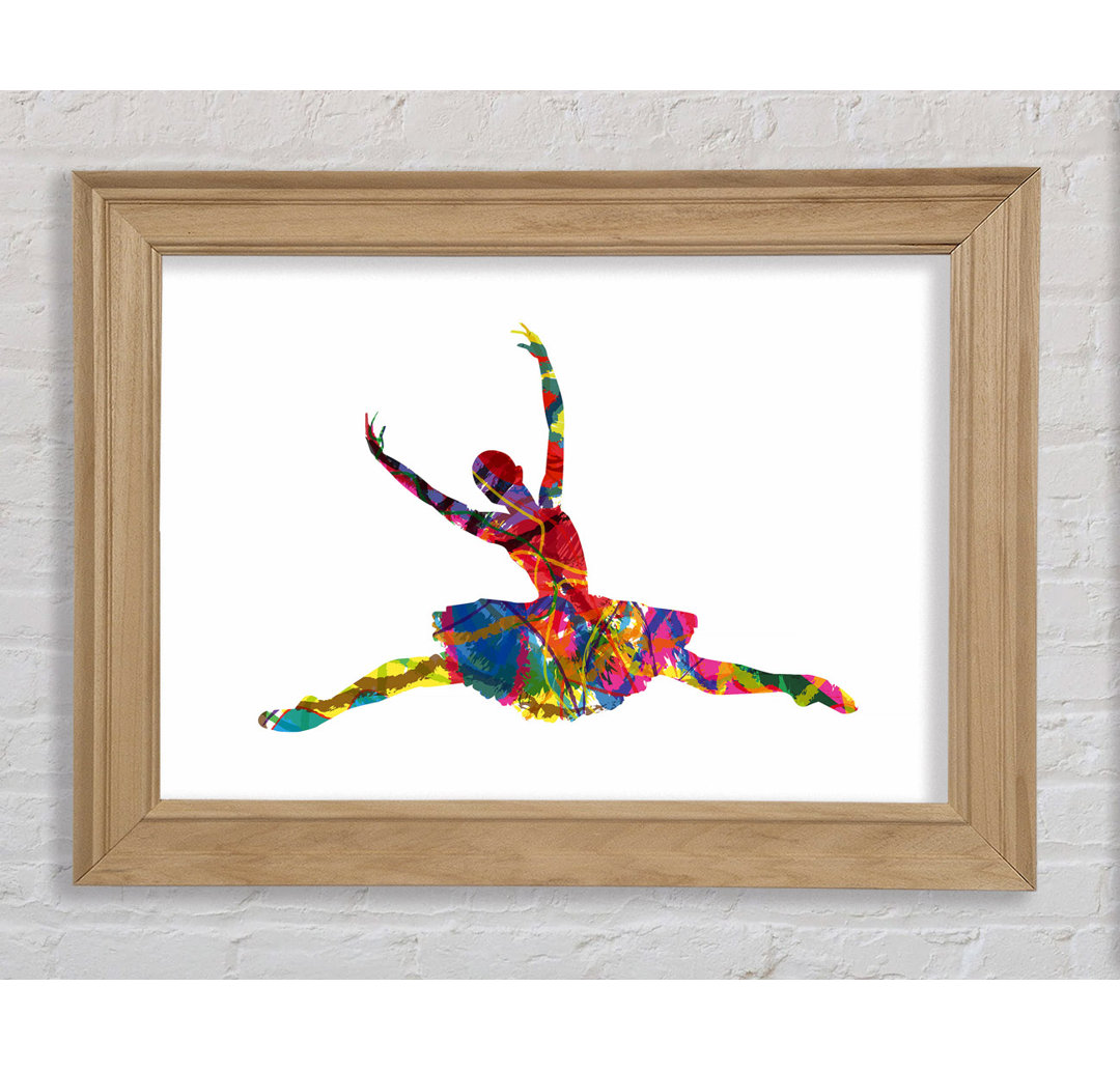 Regenbogen Ballerina 2 Gerahmter Druck