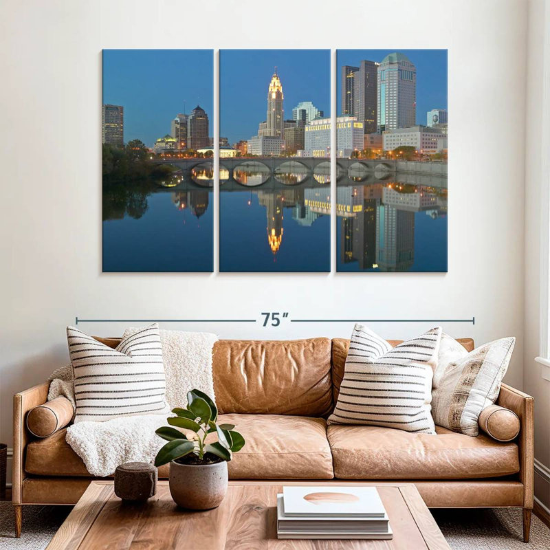 Columbus Twilight Reflection, 42" H x 65" W