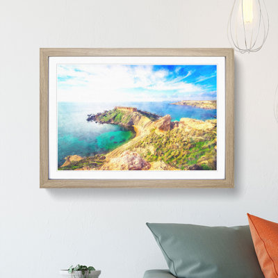 Sea View From Malta - Single Picture Frame Painting on MDF