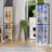 71'' Farmhouse Display Corner Curio Cabinet With Led Lights,tempered Glass Doors And 6 Shelves