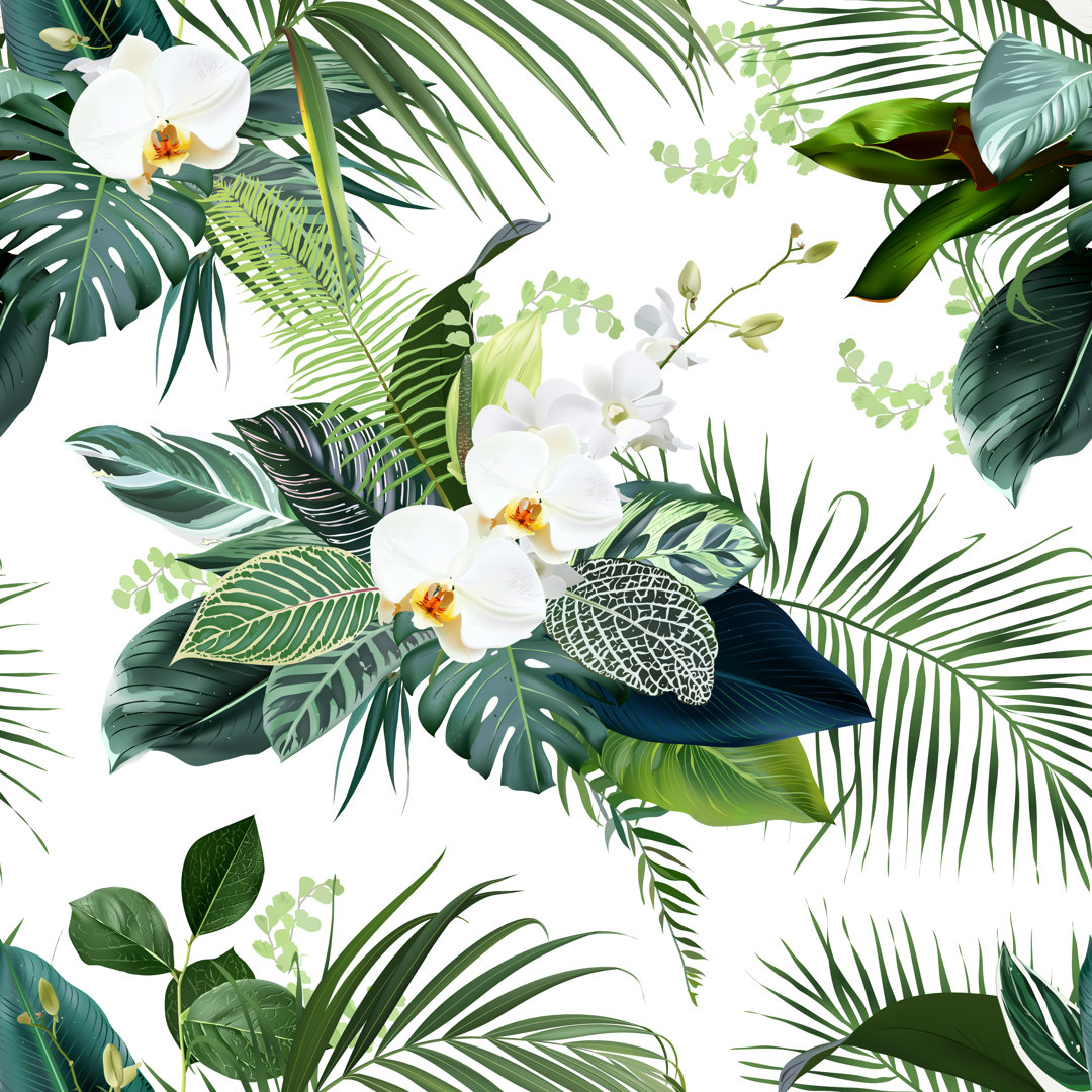 Tropical Greenery von Lavendertime - Kunstdrucke auf Leinwand ohne Rahmen