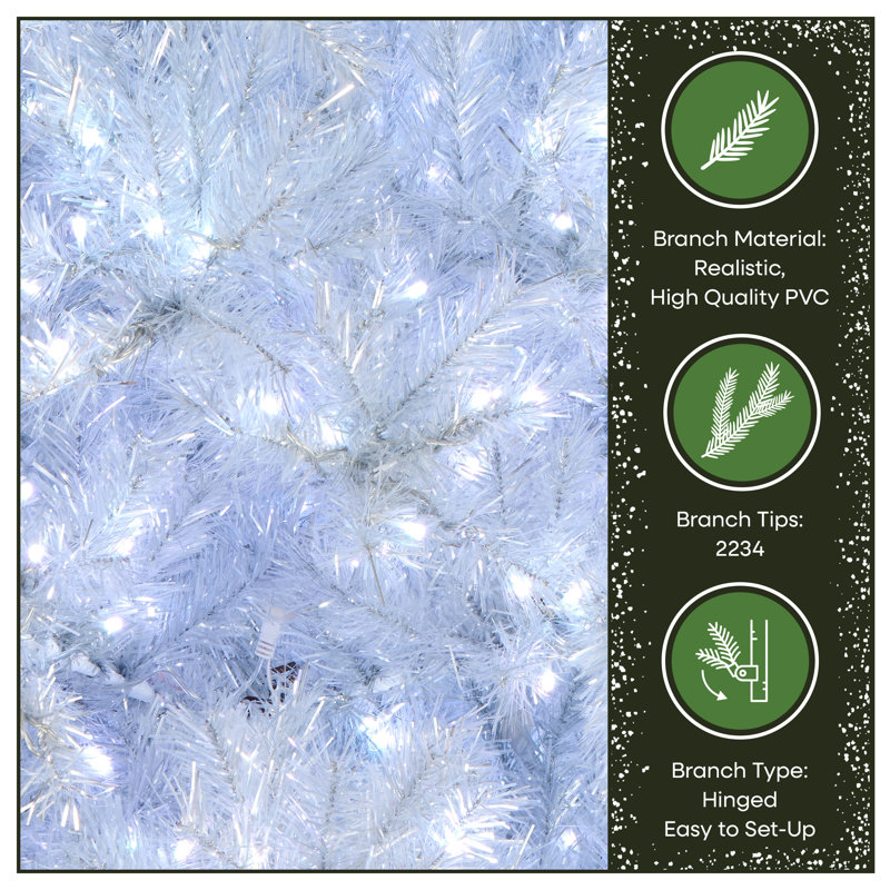 Clear Pine Christmas Tree with LED Lights, 108" x 58"