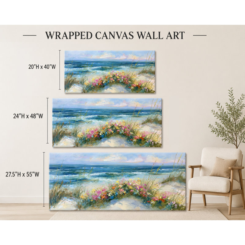 Art mural bord de mer côtier Bloom, H 27,5 po x l 55 po x P 1,5 po, H 27,5 po x l 55 po x P 1,5 po