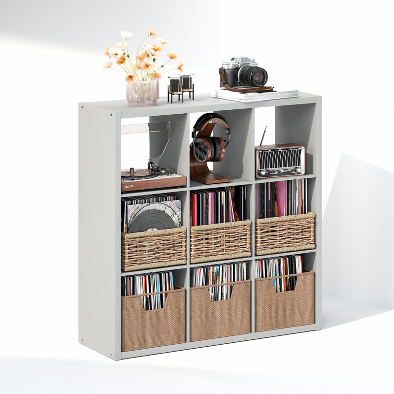 Tanvee 111.2cm H Media Shelves, Light Grey
