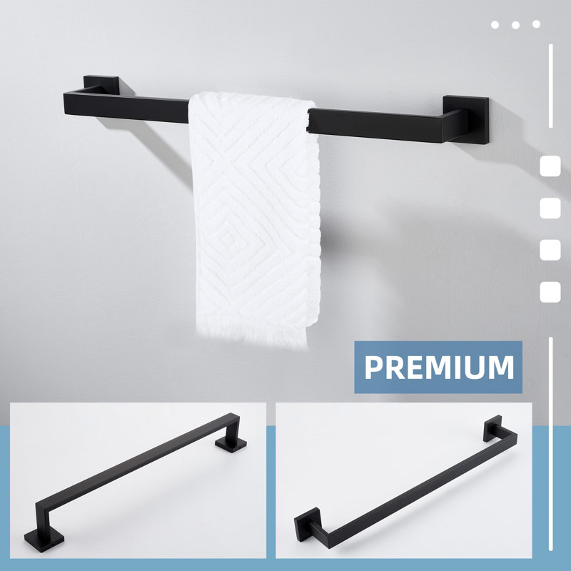 Matte Black Stainless Steel Wall Mounted Towel Bar
