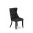 9 Pieces Dining Table Set Includes a Rectangle Table and 8 Dark Gray Polyester fabric Dining Chairs, Sand Blasting Black-931481070-928726359