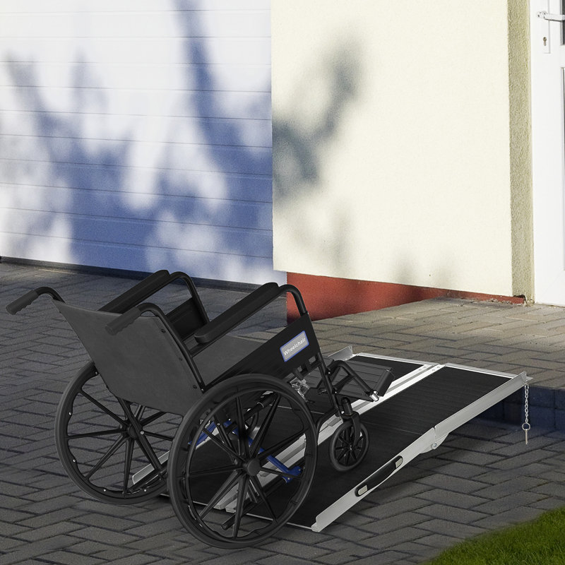 HomCom Metal Foldable 48'' L Threshold Ramp, 1.5" H x 29" W x 48" L