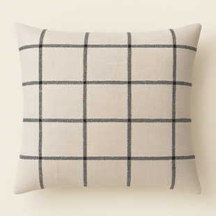 Linen Grid Plaid Pillow