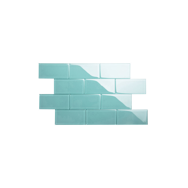 Subway Glass Tile 3" x 6", Teal