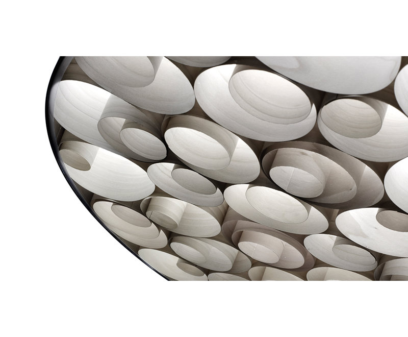 Spiro LED Chandelier, 5.9" H x 29.5" W x 29.5" D, Pale Rose, Black Outer
