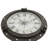 Wyble Metal Compass Side End Accent Table with Clock and Clear Glass Top-1097518863-1097518862