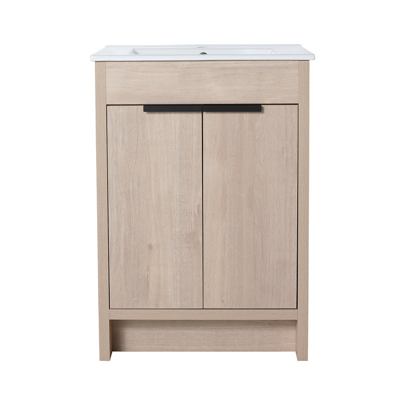 24" Freestanding Bathroom Vanity With 2 Soft-Close Cabinet Doors ((KD-PACKING),Only Vanity Without Top
