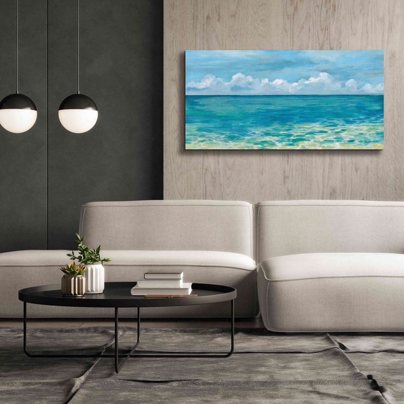 «Caribbean Sea Reflections» par Silvia Vassileva, art mural sur toile, H 30 po x l 60 po x P 1,5 po