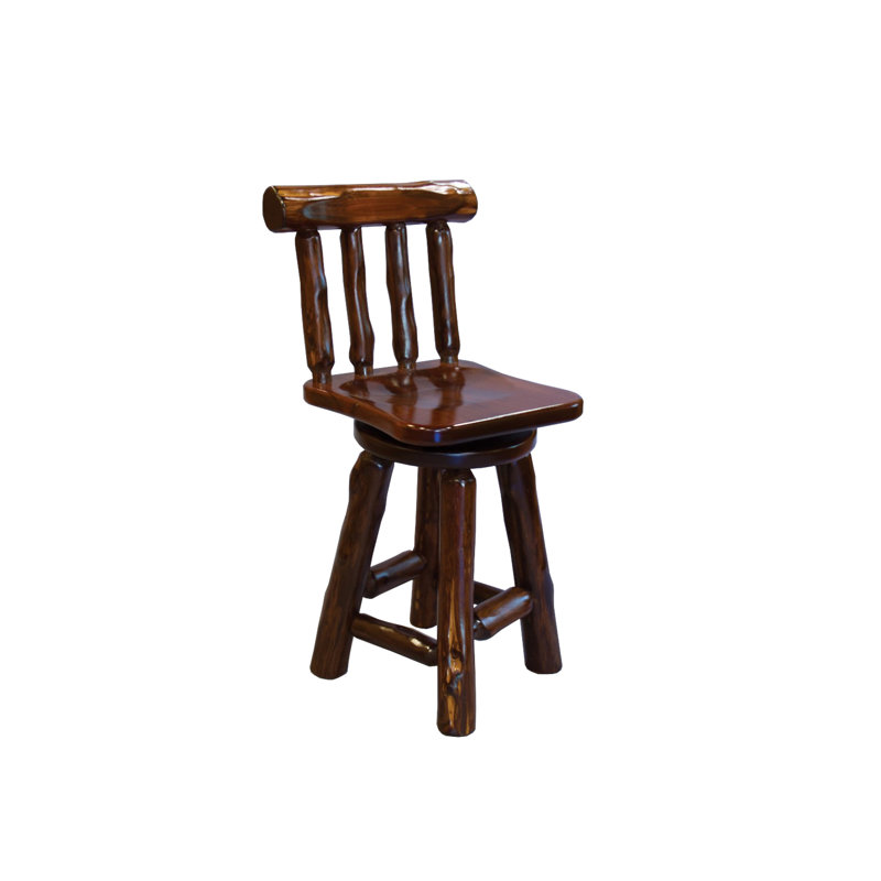 Tabouret de bar et de comptoir pivotant en bois massif Minehead, Tabouret de bar (assise de 30 po de hauteur)