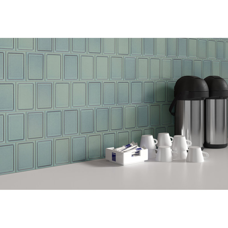 Cuadro 9" x 14" Matte Porcelain Decorative Accent Tile, Black