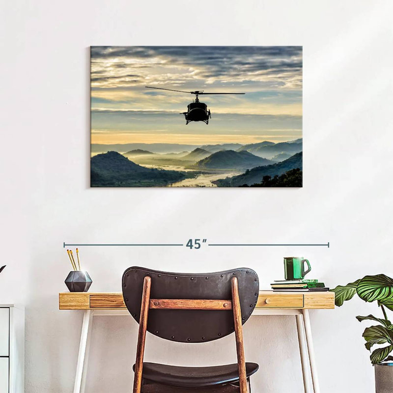 Mehar Helicopter Over Valley, 24" H x 36" W