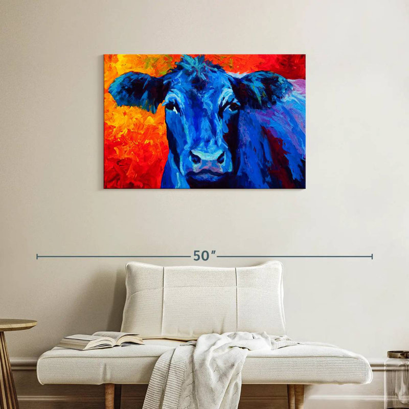 Brampt Blue Cow, 24" H x 36" W