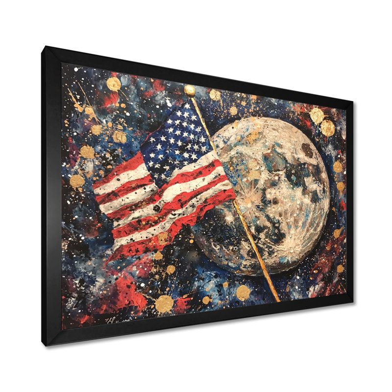 Reis - Usa Patriotist, impression sur toile, H 12 po x l 20 po, Reproduction encadrée d'une seule photo, Noir