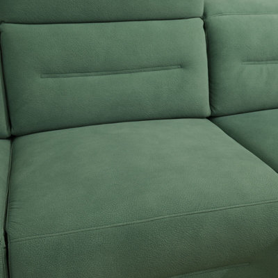 Ensemble de salon inclinable en flanelle verte 5 pièces