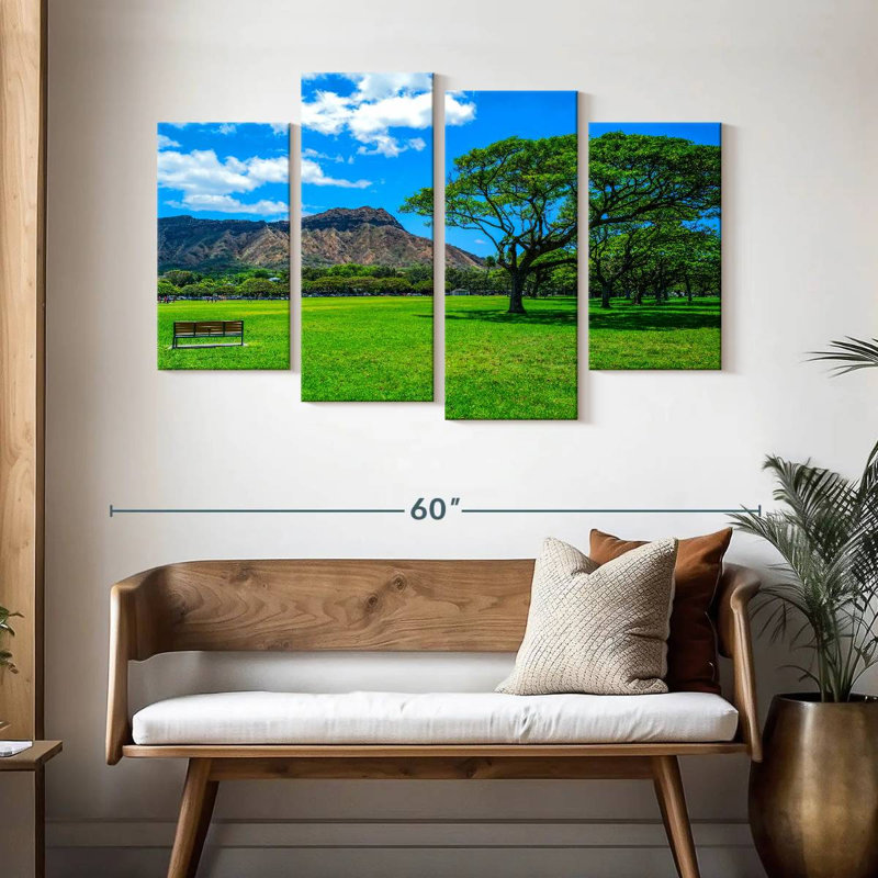 Sireci Diamond Head From Waikiki Park, 32" H x 52" W