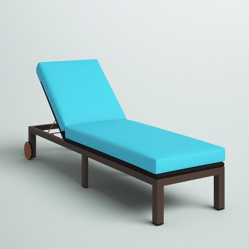 Outdoor Chaise Lounge , Cushion Included, Turquoise