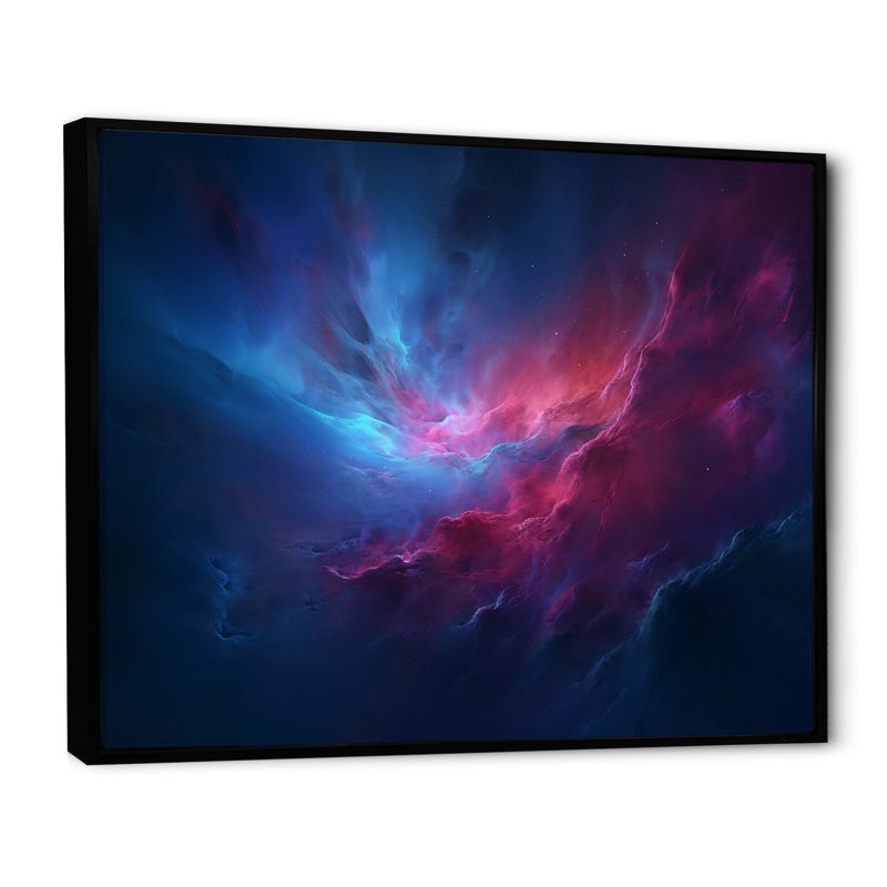 Abstract_Night_Sky_In_ The_Upper_Atmosphere IV, H 24 po x l 32 po x P 1 po, Toile avec cadre flottant noir